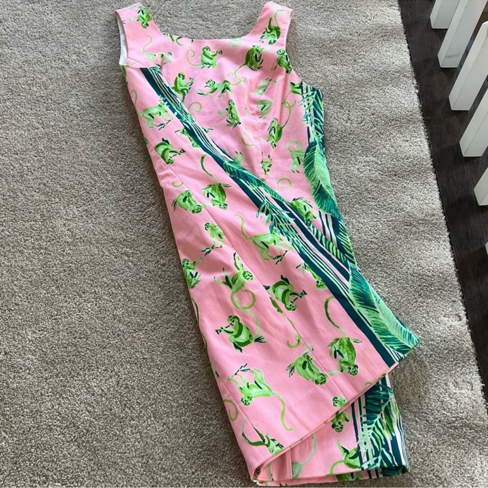 Lilly Pulitzer Pink One-Shoulder Tropical Print Dress - Picture 7 of 7